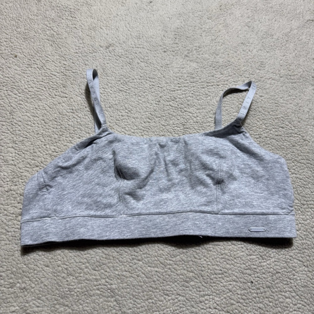 Savage x Fenty Bra‎ Womens Medium Gray Cotton Jersey Unlined Stretch Adjustable